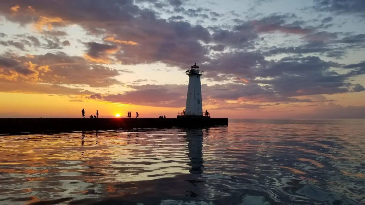 Sodus Bay Lighthouse at Sunset